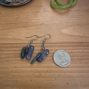 Elegant Blue and Green Dangle Earrings